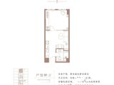 信达南开壹品_标准层D户型 建面90平米