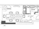 天环中心_1室1厅1卫 建面47平米