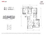 万科都会天际_3室2厅1卫 建面95平米