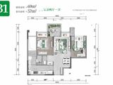 旭辉江山青林半_2室2厅1卫 建面69平米